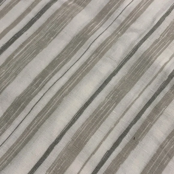 Eileen Fisher Home Garnet Hill White&Gray Striped Linen Duvet Double/Queen 88x94